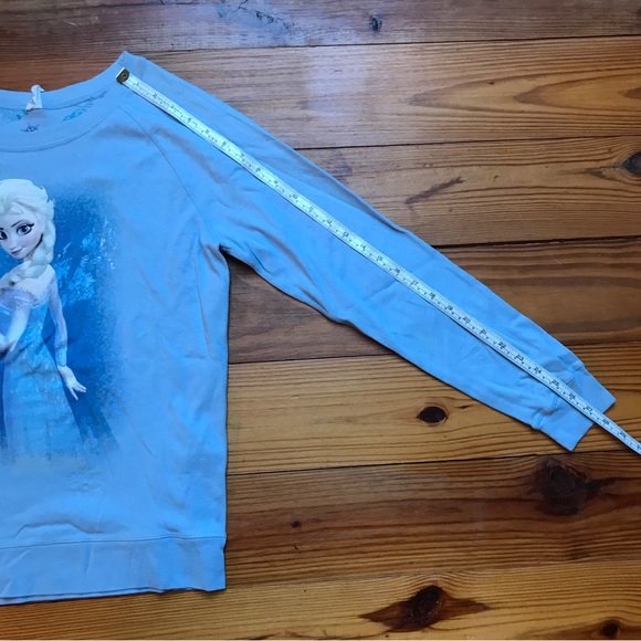Disney Light Blue Frozen Reversible Cotton Sweater, EUC, L - Picture 7 of 12